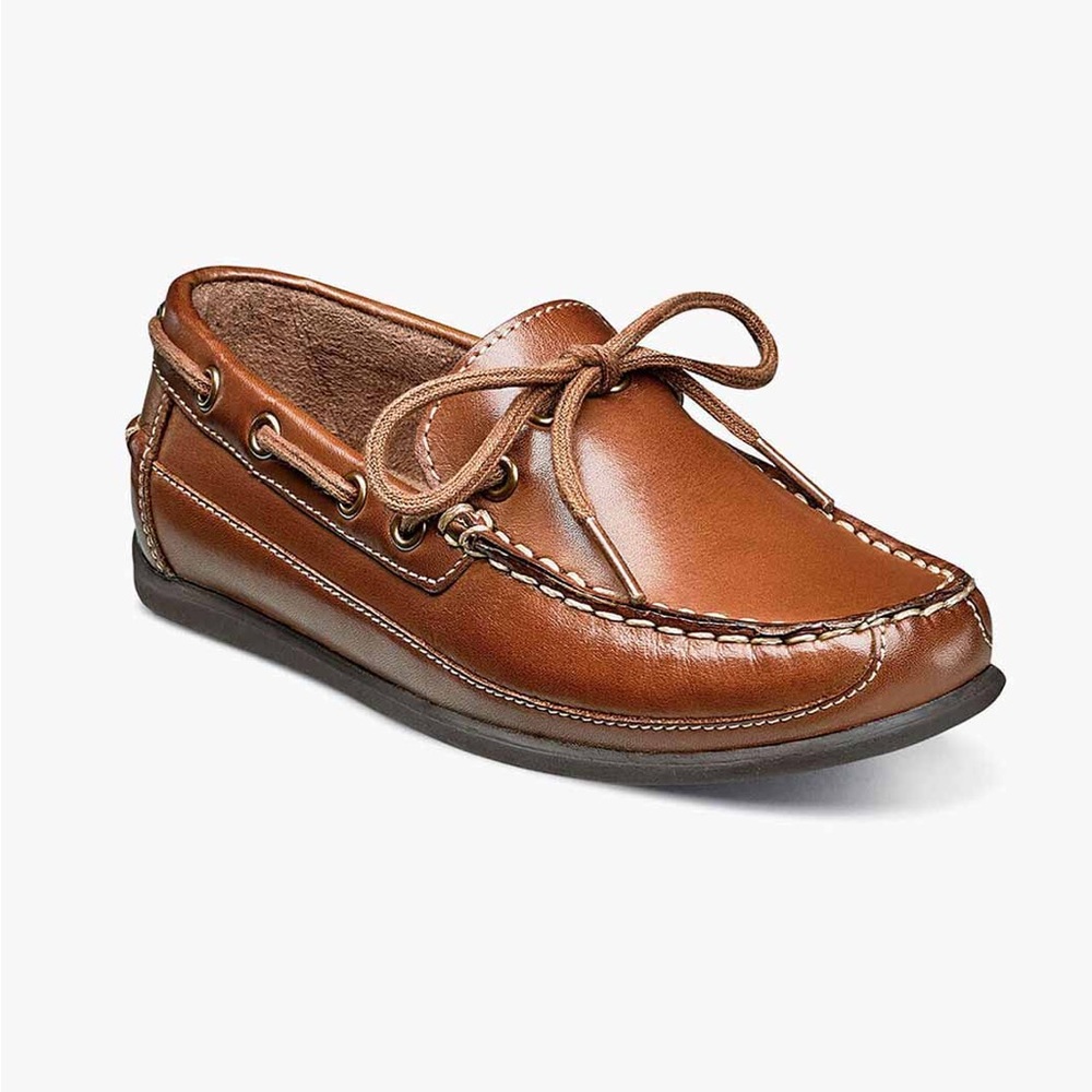 Florsheim Size 11 Kids JASPER TIE JR. Boys Moc Toe Slip On Loafer EUC